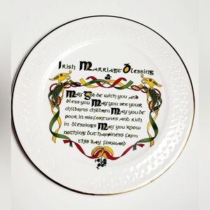 Donegal Parian China "Irish Marriage Blessing" Decorative Plate
